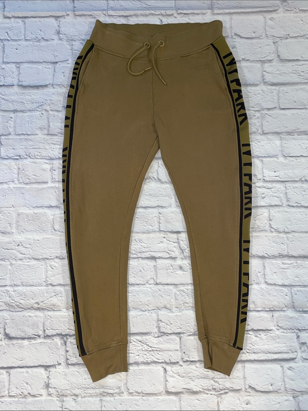 IVY PARK Olive Green Logo Side-Stripe Track Joggers